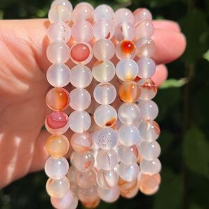 8mm dainty stretchable‎ sakura agate bracelet